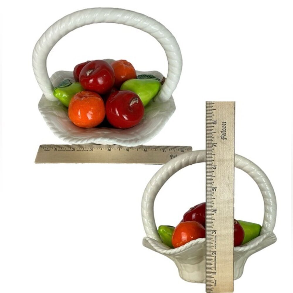 Vintage Ceramic Fruit Basket Apple Orange Pear Mid Century Modern MCM Circa 70’s - Picture 4 of 15